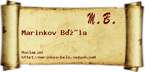 Marinkov Béla névjegykártya